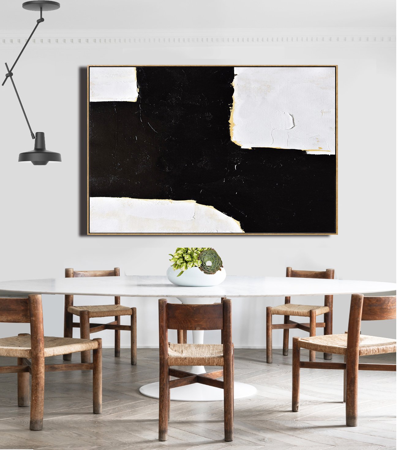 Horizontal Palette Knife Minimalist Art #C37Z